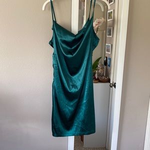 Emerald SHEIN slip dress